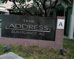 คอนโด The Address Sukhumvit 42 เช่า ดิแอดเดรส สุขุมวิท42 1BED 45sqm 20000 thb  –  AG2025U66